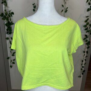 Forever 21 Lime Frayed Crop Top Size Small